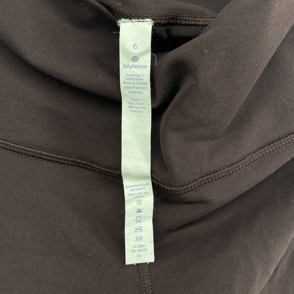 LULULEMON Leggings 6 Align Cropped High Rise Running Training Yoga Stretch Brown - Picture 4 of 12